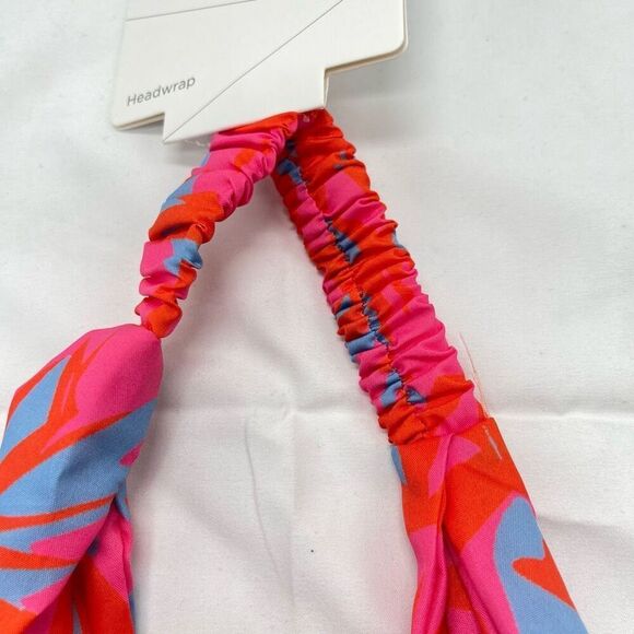 Sophi Tropical Island Print Headwrap – Pink & Red Hair Scarf, One Size Fits Most - Picture 4 of 5